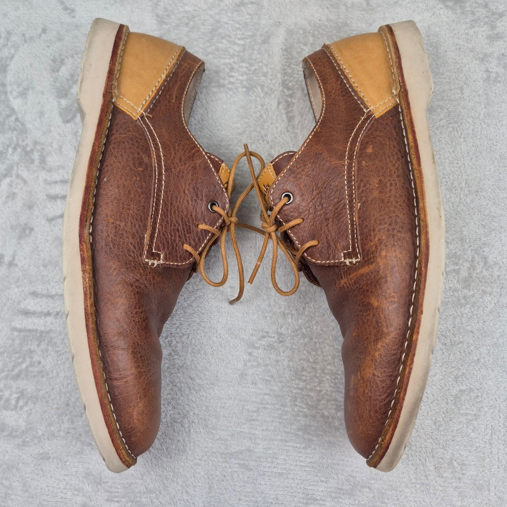 Clarks Hinton Fly Oxford Brown Leather Derby Casual DressShoes Men 11.5 Contrast - Picture 2 of 9